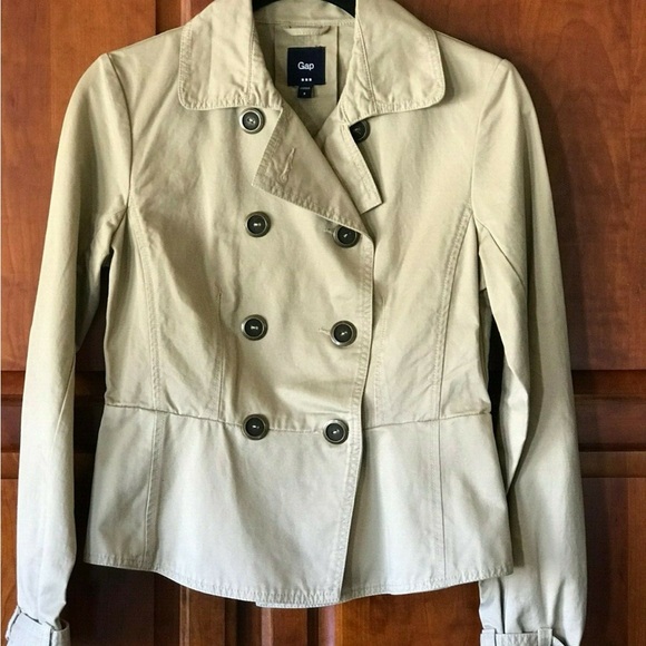 GAP Jackets & Blazers - GAP Women's Beige Double-Breasted Trench Coat